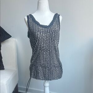 NW Navy and White Polka Dot Women's Top
